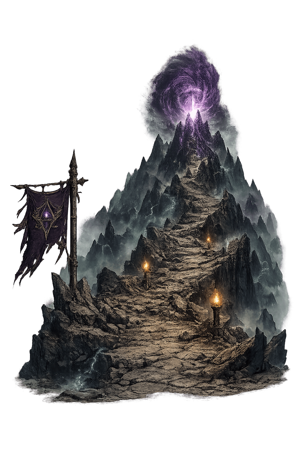 Mapa da campanha ramificada de Astral Forge com nós de batalha